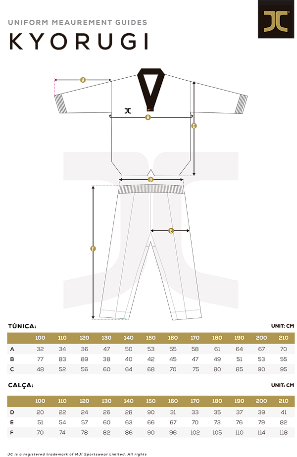 dimensoes do dobok jcalicu jc champion gola preta